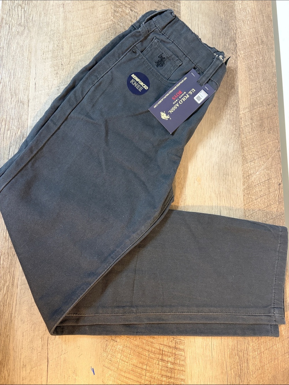 U.S. Polo Assn. Boys Size 12 Classic Straight Leg Pants - Charcoal NWT